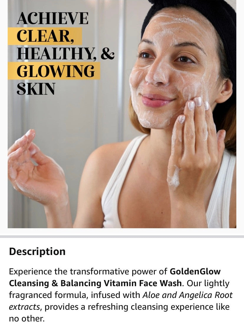 GoldenGlow  Cleansing  Vitamin Face Wash Now in New Tube